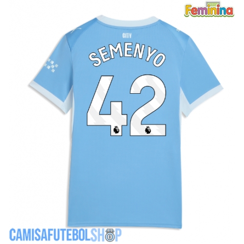 Camisa de time de futebol Manchester City Antoine Semenyo #42 Replicas 1º Equipamento Feminina 2026-27 Manga Curta